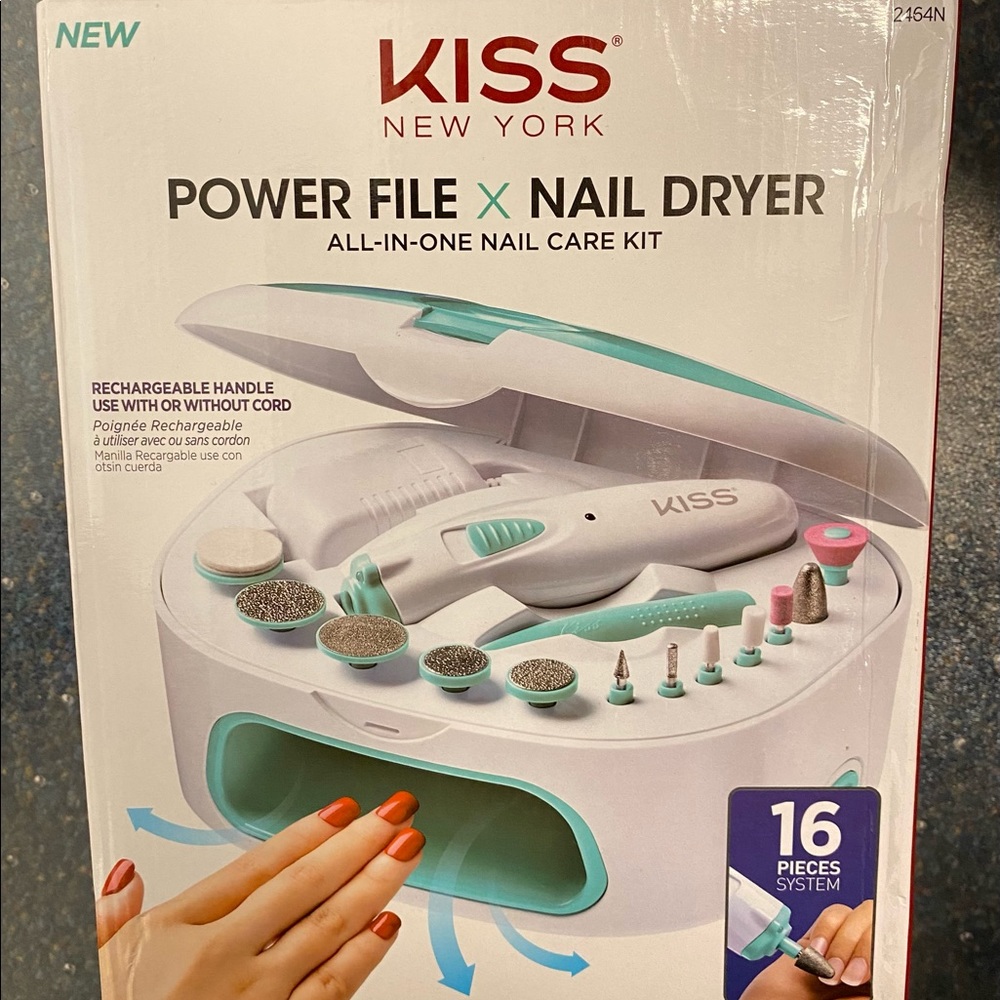 Kiss Power Nail x Nail Dryer.  All in one mail care kit.